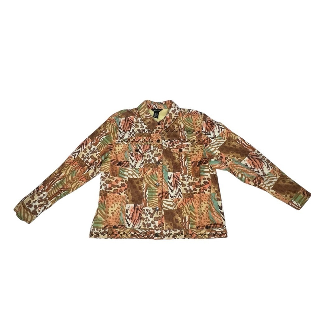MULTIPLES Animal Print Button-Up Lined Jacket Wom… - image 10